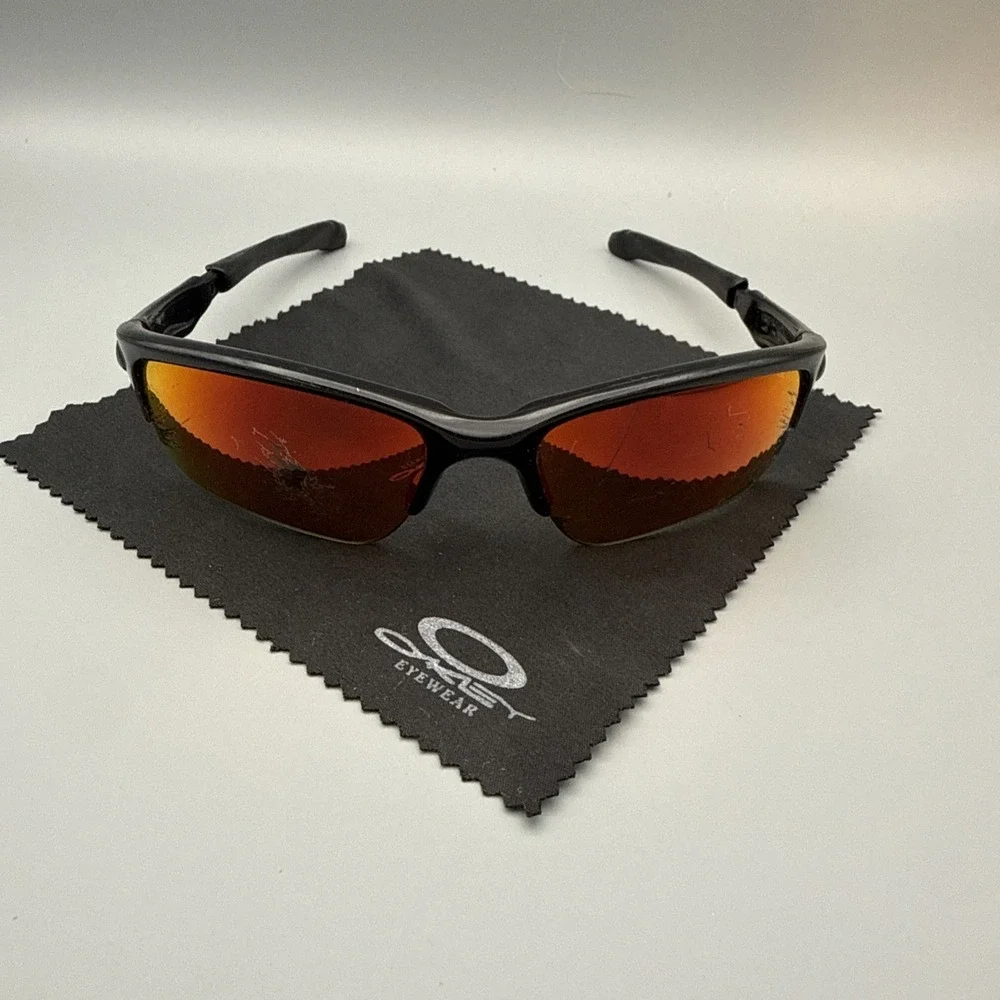 OAKLEY Half Jacket BlackOrange Frames w/ Fire Iridium lens Includes Oakley Cloth